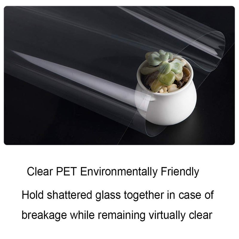 SUMAGITIN Clear Window Security Film Self-Adhesive Anti Shatter Safety Window Glass Protection Sticker Heat Control Anti UV for Home and Office 2Mil, 35.4inch x 8.2feet - Image 3